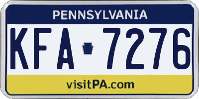PA license plate KFA7276