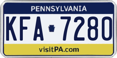 PA license plate KFA7280