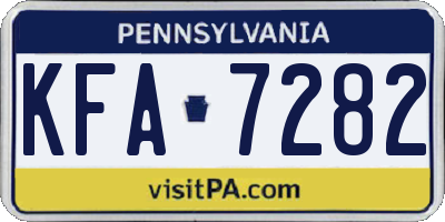 PA license plate KFA7282