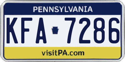 PA license plate KFA7286