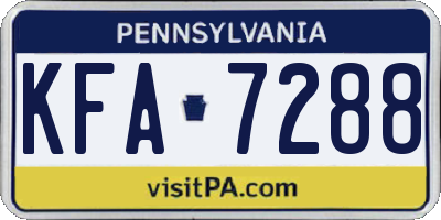 PA license plate KFA7288