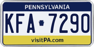 PA license plate KFA7290