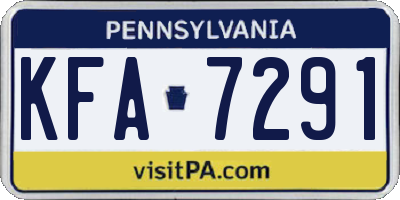 PA license plate KFA7291