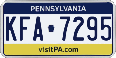 PA license plate KFA7295