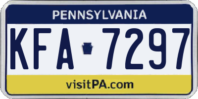 PA license plate KFA7297