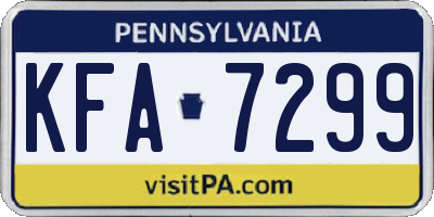 PA license plate KFA7299