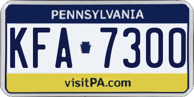 PA license plate KFA7300