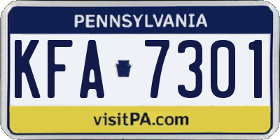 PA license plate KFA7301