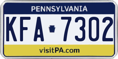 PA license plate KFA7302