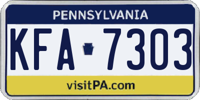 PA license plate KFA7303