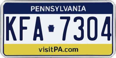 PA license plate KFA7304