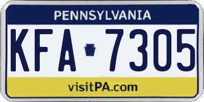 PA license plate KFA7305