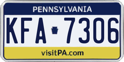 PA license plate KFA7306