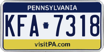 PA license plate KFA7318