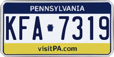 PA license plate KFA7319