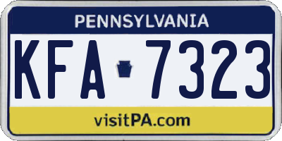 PA license plate KFA7323