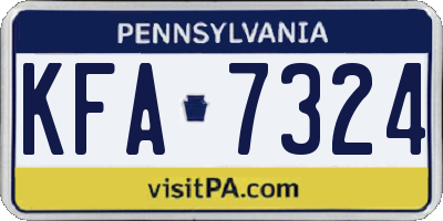 PA license plate KFA7324