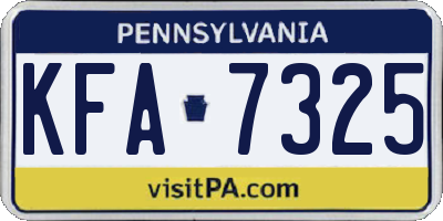 PA license plate KFA7325