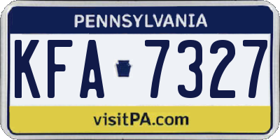 PA license plate KFA7327