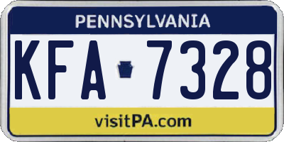 PA license plate KFA7328