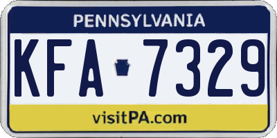 PA license plate KFA7329