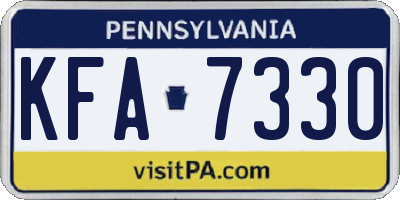 PA license plate KFA7330