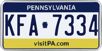 PA license plate KFA7334