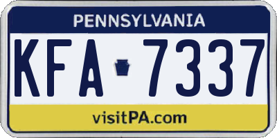 PA license plate KFA7337