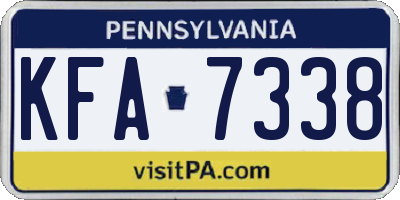 PA license plate KFA7338