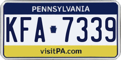 PA license plate KFA7339