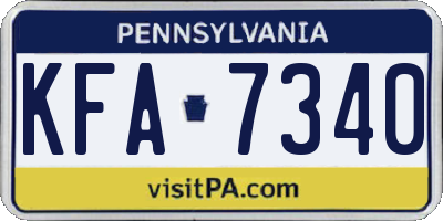 PA license plate KFA7340
