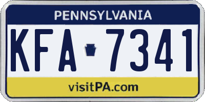 PA license plate KFA7341