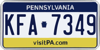 PA license plate KFA7349