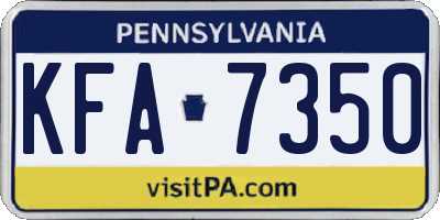 PA license plate KFA7350