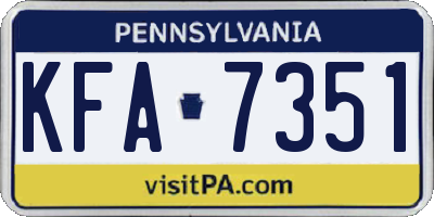 PA license plate KFA7351