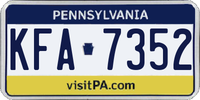 PA license plate KFA7352