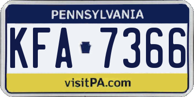 PA license plate KFA7366