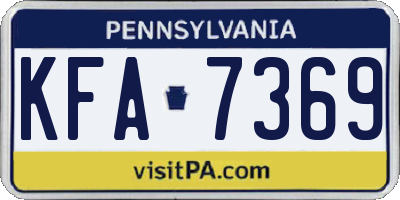 PA license plate KFA7369