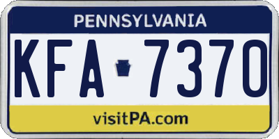 PA license plate KFA7370