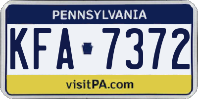 PA license plate KFA7372