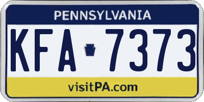 PA license plate KFA7373