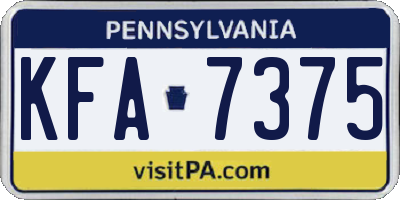 PA license plate KFA7375