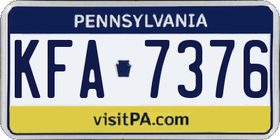 PA license plate KFA7376