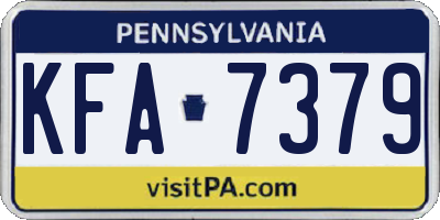 PA license plate KFA7379