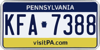 PA license plate KFA7388