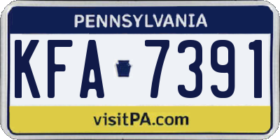PA license plate KFA7391