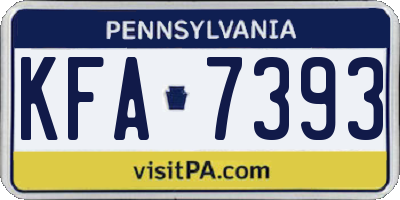 PA license plate KFA7393
