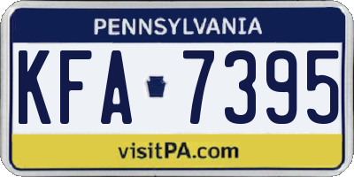 PA license plate KFA7395
