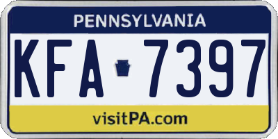 PA license plate KFA7397