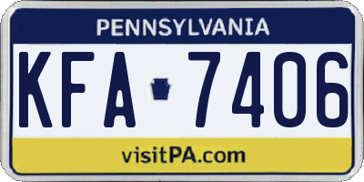 PA license plate KFA7406